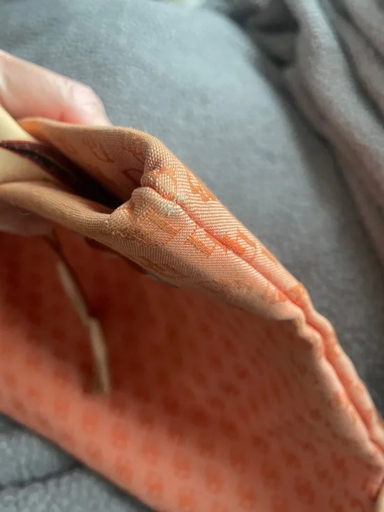 Dooney & Bourke Coral Orange Logo Tote with Tassel Drawstring - Picture 5 of 16